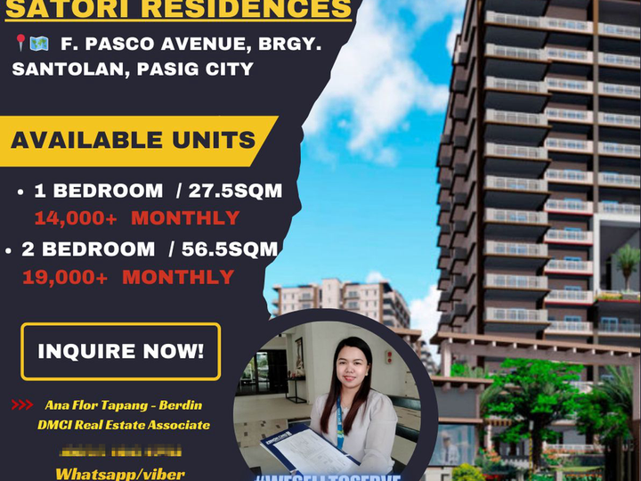 55.50 sqm 2-bedroom Condo For Sale in Pasig Metro Manila