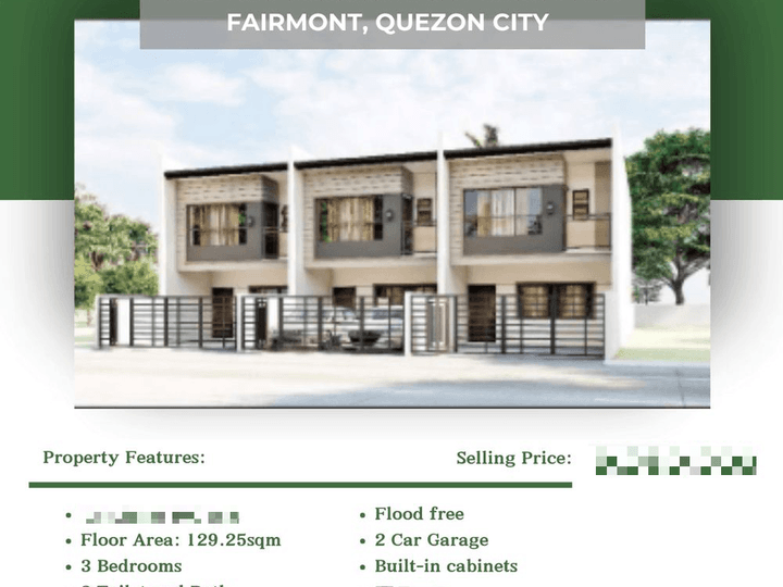 Pre-Selling Single Attached Unit now available at Fairmont Residences, Quezon City!