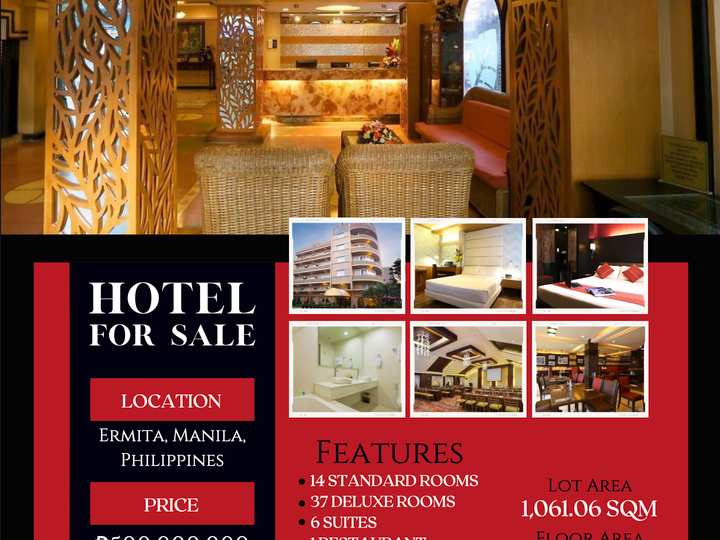 3-Star Hotel for Sale in Ermita, Manila
