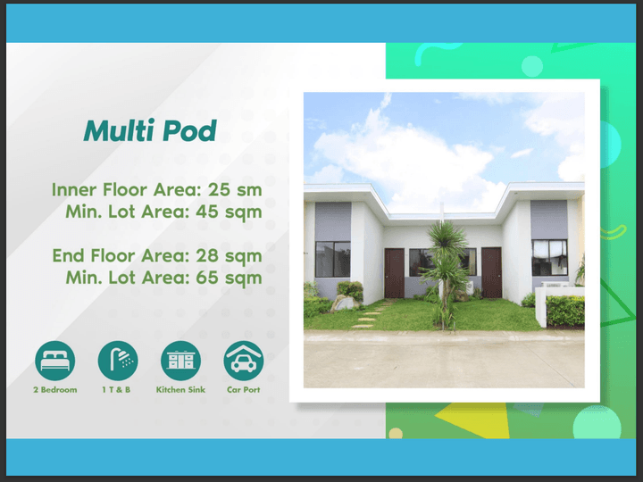 HOUSE & LOT | RFO | 2-BR MULTI POD - INNER/END unit in Amaia Scapes North Point, Negros Occidental