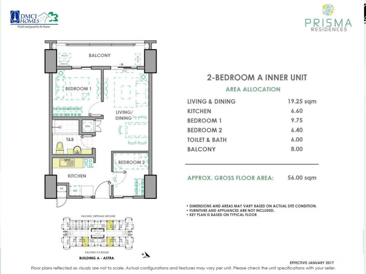 DMCI PRESELLING 2 BEDROOM FOR SALE IN PRISMA RESIDENCES DISCOUNTED