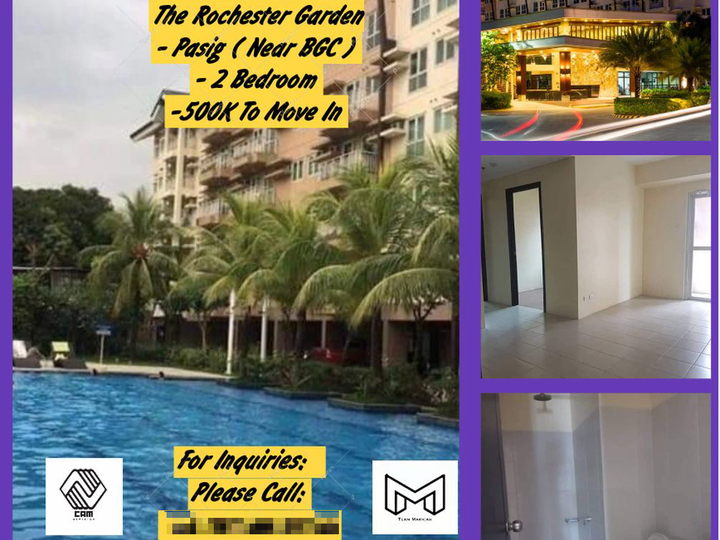 500K To Move In Condo in The Rochester Garden Pasig Rent To Own