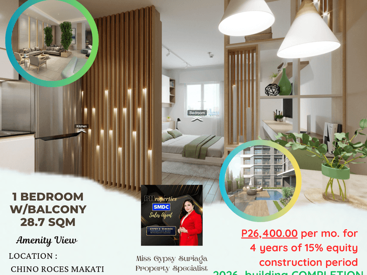 1-bedroom Condo For Sale pre-selling in Makati Chino Roces near MRT Magellan's