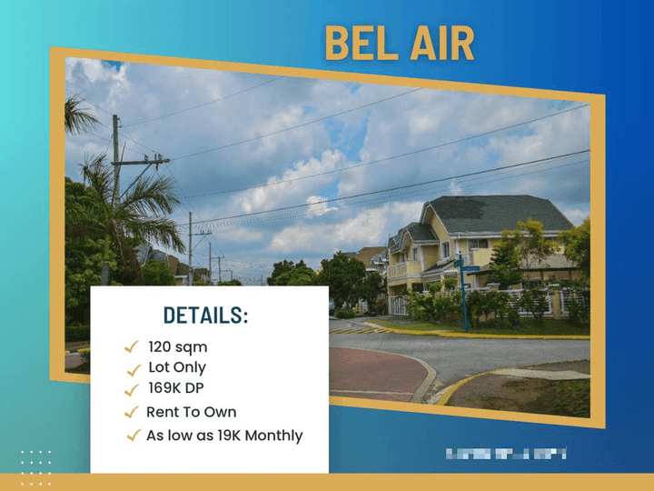 Lot in Laguna Bel Air Sta Rosa Laguna 19K Monthly Rent To Own Lot 169K DP