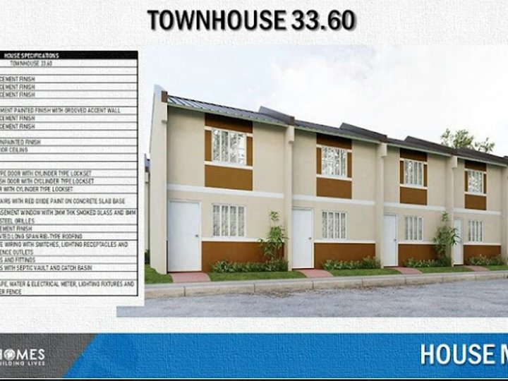 AFFORDABLE HOUSING SOCIALIZED TOWNHOUSES MONHLY DP 2,575 ONLY