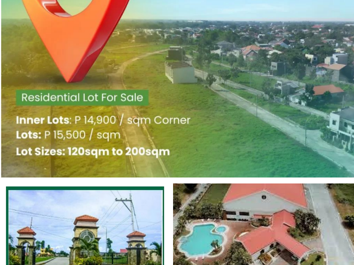 Residential Lots for Sale (Inner Lots, Corner Lots) Lot Sizes (120 sqm to 200 sqm)