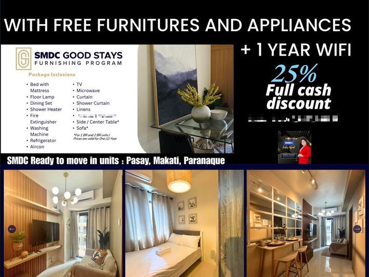 FULLY FURNISHED Ready For Occupancy Discounted 1-bedroom Residential Condo For Sale in Makati