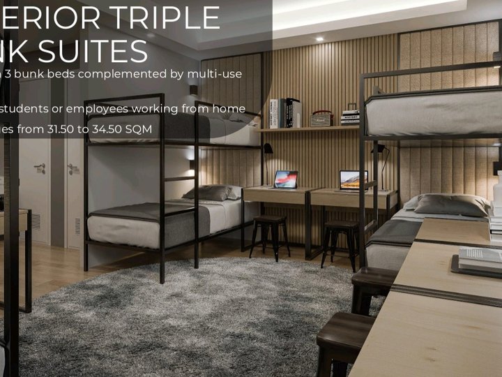 Superior Tripppe Bunk Suites 33.5sqm for sale in Pasay City