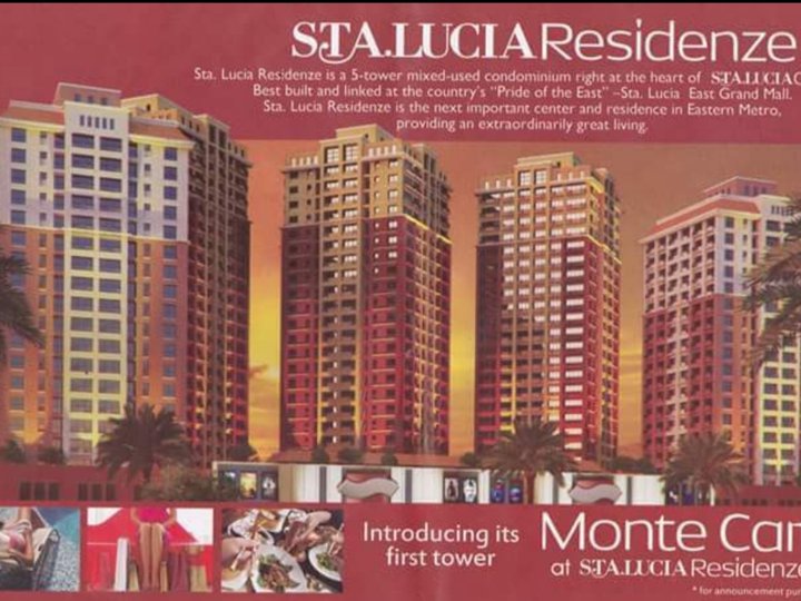 Monte Carlo Sta Lucia Residenze RFO Connected to LRT MARIKINA