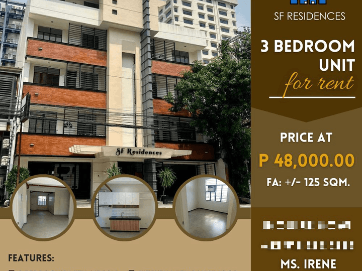 100.00 sqm 3-bedroom Residential Condo For Rent in Panay Ave., Quezon City