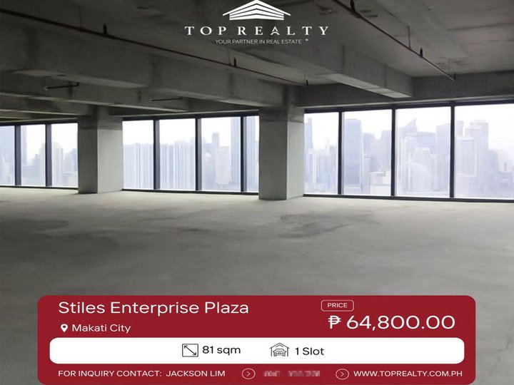 For Rent, 800/sqm Office Space in The Stiles Enterprises Plaza