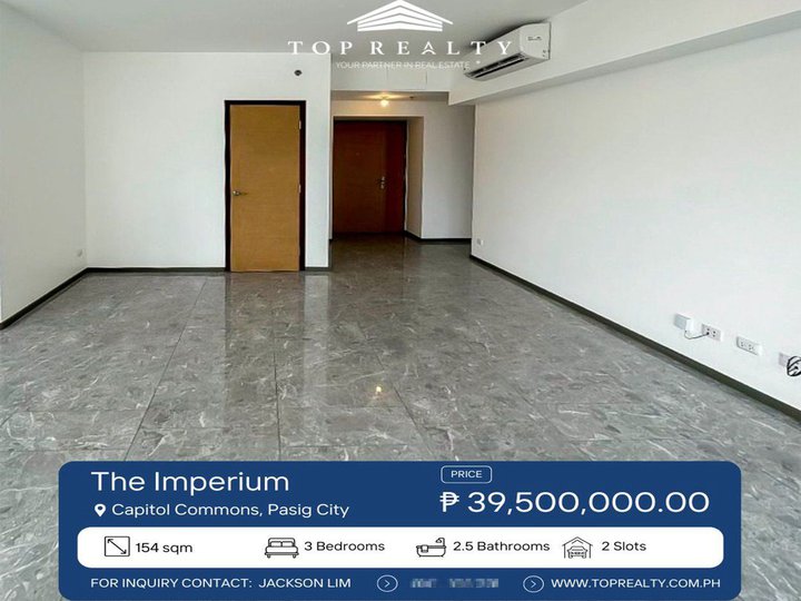 Condo Unit for Sale in The Imperium at Capitol Commons, Pasig 3BR