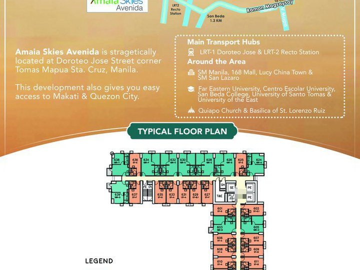 AFFORDABLE CONDOMINIUM WITH 1 BR FOR SALE IN AMAIA SKIES AVENIDA STA CRUZ MANILA NEAR MALLS