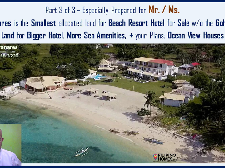 6.4 has. Beachfront for Sale & the Hotel is FREE in San Remigio, Cebu