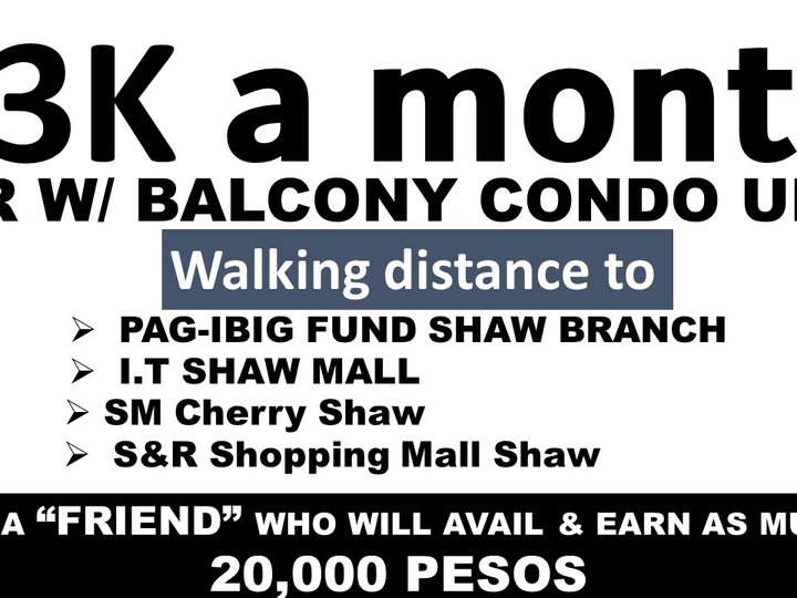 33K A MONTH 2BEDROOM WITH BALCONY IN SHAW MANDALUYONG