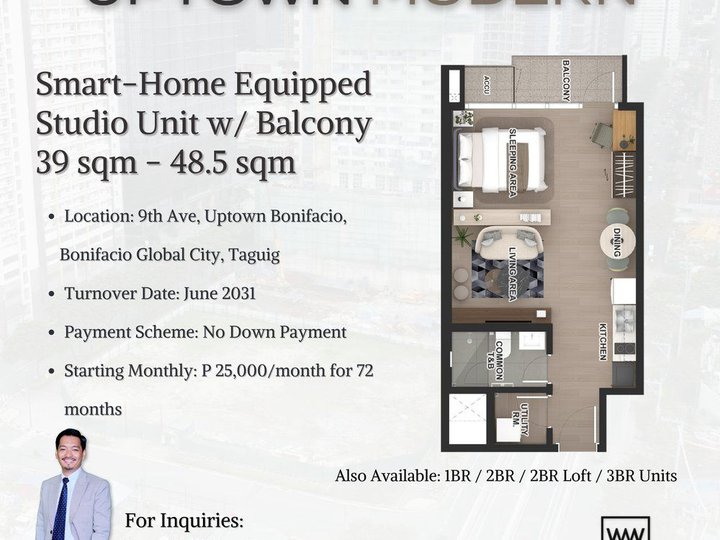 Preselling Luxury Studio Unit in BGC for Sale