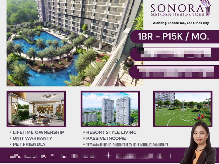 DMCI Condo for Sale in Las Pinas near Robinsons Ready for occupancy Sonora Garden Residences