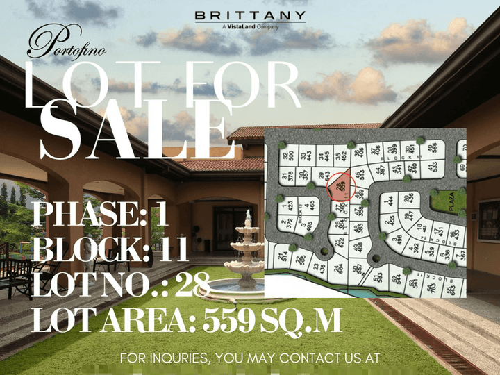 1- LUXURY LOT FOR SALE IN PORTOFINO SOUTH - VISTA ALABANG