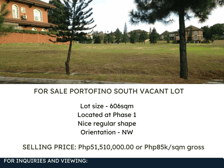 For Sale  PORTOFINO SOUTH  VACANT LOT