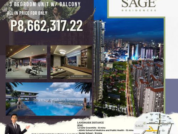 78.00 sqm 3-bedroom Condo For Sale in Mandaluyong Metro Manila