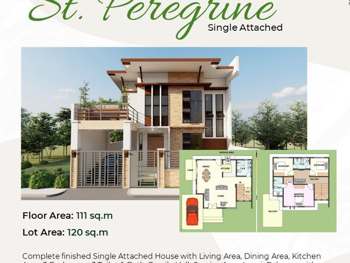 Elisa Homes - St. Peregrine 3-bedroom Pre-selling Single Attached House For Sale in Bacoor Cavite