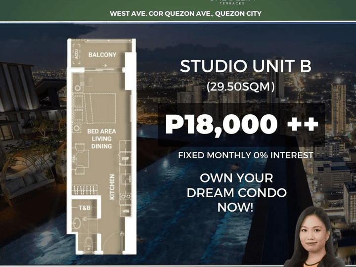 One Delta Terraces by DMCI Homes - Condo for Sale in Quezon city Studio Unit