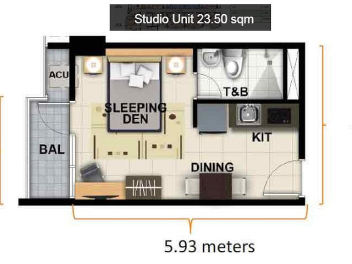 26.50 sqm 1-bedroom Condo For Sale in Davao Park District Davao City