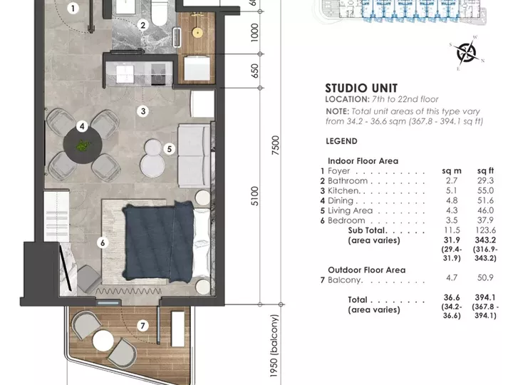 Landco Pacific Corporation - 36.60 sqm Studio Condotel For Sale in The Spinnaker by Club Laiya