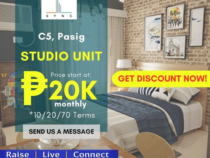 24.00 sqm 1-bedroom  SYNC Condo For Sale in C5 Pasig Metro Manila
