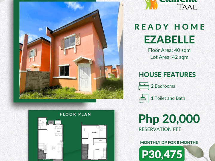 2BR House and Lot For Sale in Camella Taal