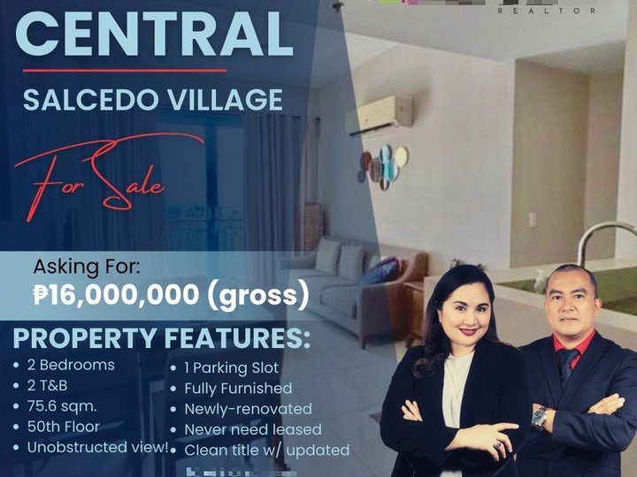 Pre-Owned 75.00 sqm. 2-bedroom Residential Condo For Sale in Three Central Salcedo Village Makati