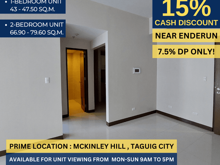 RFO 43.00 sqm 1-bedroom Condo in Mckinley Hill 3 Years to Pay