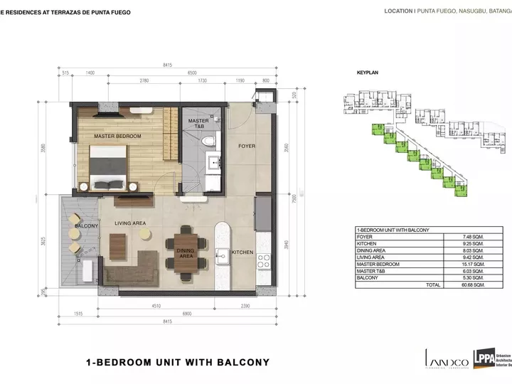 Landco Pacific Corporation -  60.62 sqm 1BR Condotel For Sale in Terrazas de Punta Fuego