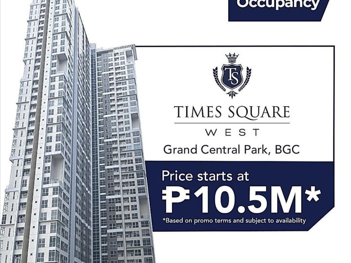 1-bedroom RFO unit rent to own  in Times Square West BGC Taguig