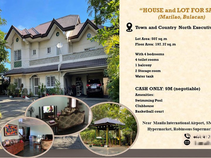 House and lot for sale in Town and Coutry Marilao Bulacan