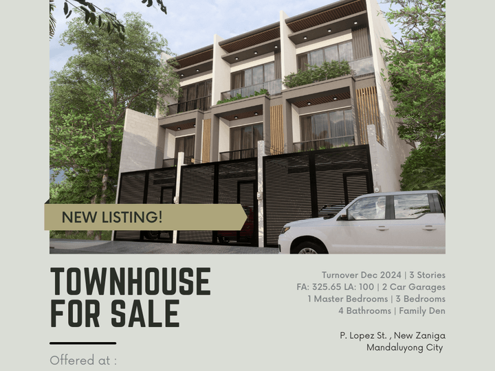 Mandaluyong townhouse for sale 4-bedroom Greenpoint Residences in New Zaniga