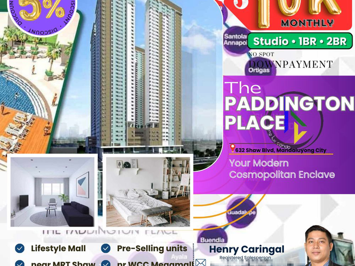 10k/mo For sale Condo in Mandaluyong Shaw near MRT Studio 1bedroom 2BR