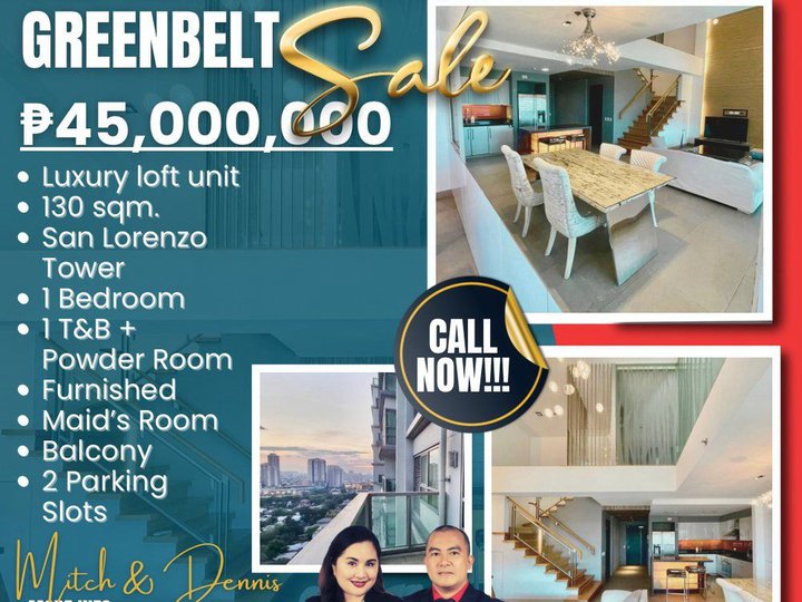 130.00 sqm 1-bedroom Condo For Sale The Residences at Greenbelt