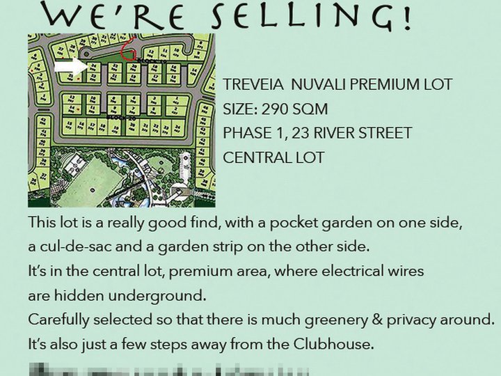 Treveia Phase 1, Nuvali Central, Central Premium Lot w/ pocket garden