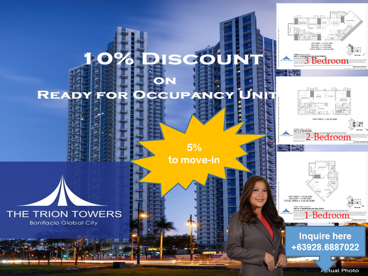 For Sale 1-bedroom condo @ Trion Towers 3, BGC