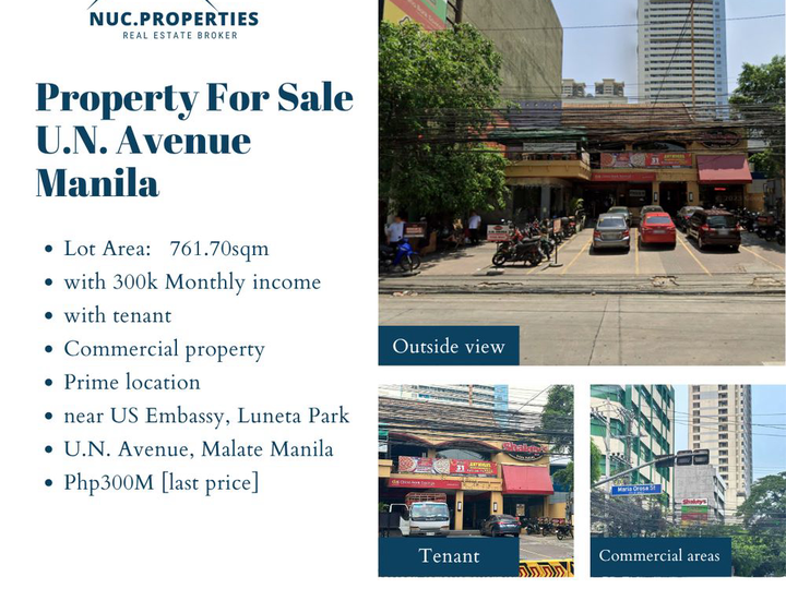 Commercial Property For Sale  U.N. Avenue Manila