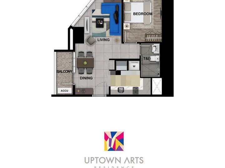58.00 sqm 1-bedroom Uptown Arts Residence Residential Condo For Sale in BGC Taguig