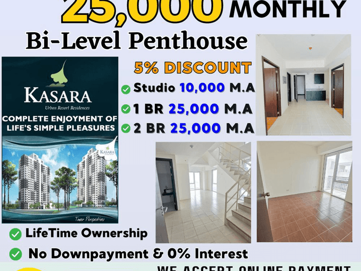 RFO Kasara Urban Resort 2-bedroom/Balcony Rent-to-own Pasig City