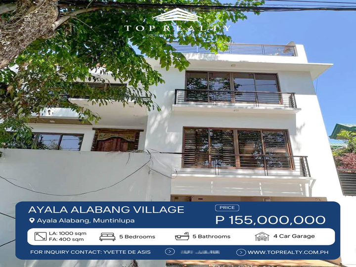 For Sale: 5BR Single Attached House in Alabang Muntinlupa City
