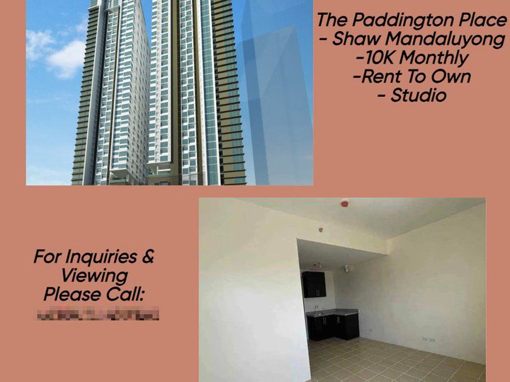 Studio Condo For Sale in Mandaluyong Metro Manila No Down Payment as low as 15K Monthly