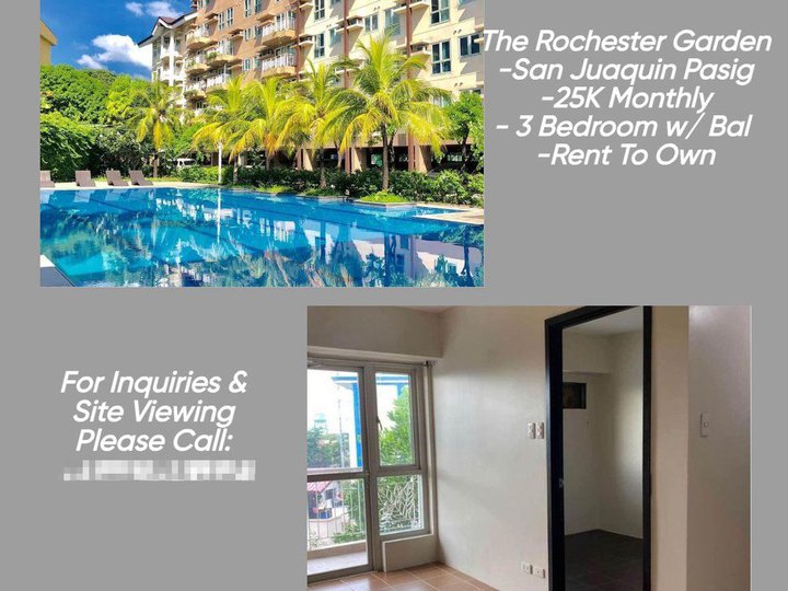 3-bedroom with Bal Condo For Sale in San Juaquin Pasig