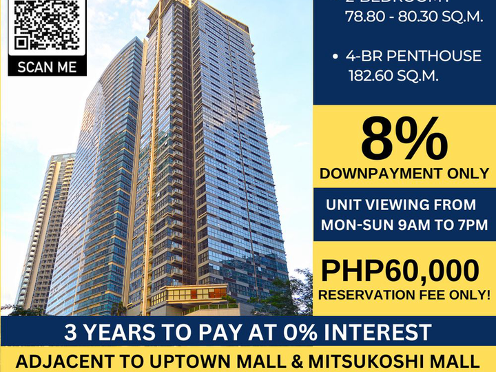 80.00 sqm 2-bedroom Condo Rent-to-own in BGC