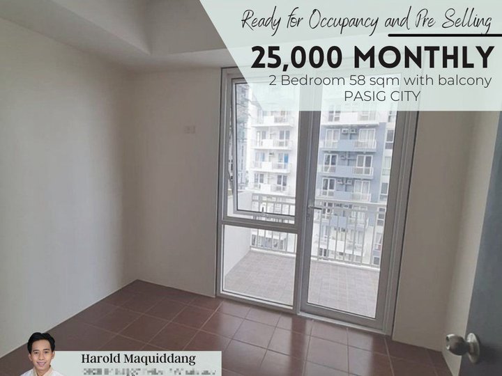 Condo in Kasara, Pasig Ortigas 25K Monthly 2 Bedroom 58 sqm w/ balcony