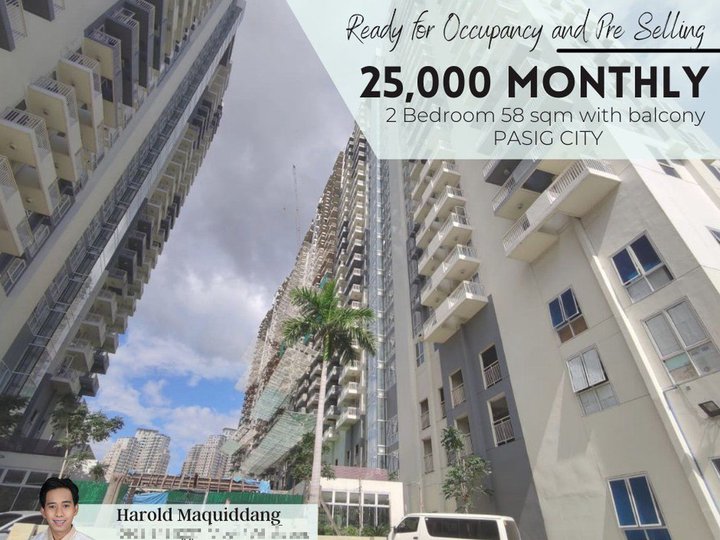 For Sale Rent To Own 2 BR 58 sqm w/ balcony P25,000 monthly in Ortigas