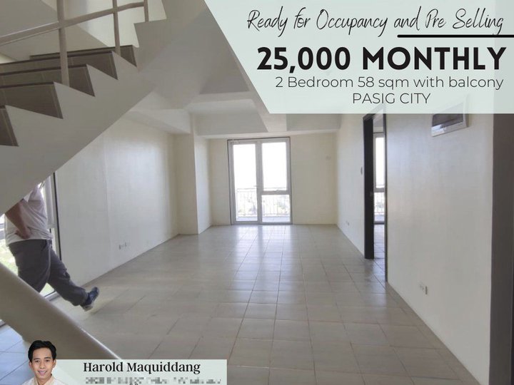 Next Year Turnover in Pasig CBD 25,000 monthly for 2-BR 58 sqm